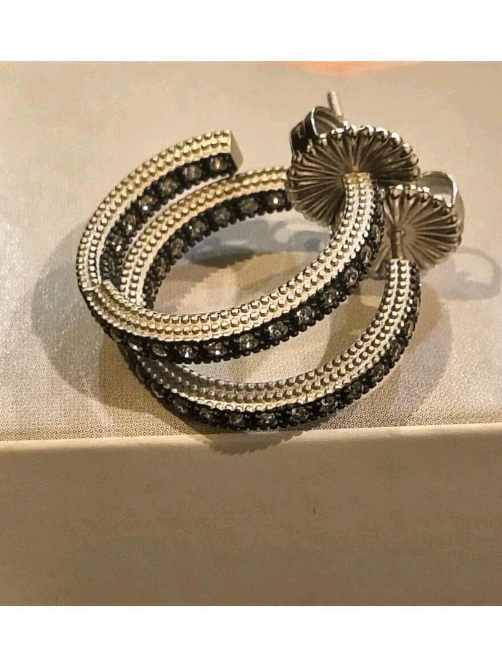 Freida Rothman Signature Icon Hoops Small Earrings 925 Sterling Silver FR